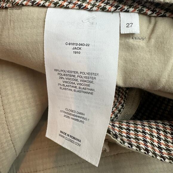 Closed Black & Cream & Orange Houndstooth Print Jack Ankle Trousers sz 27 EUC - Picture 9 of 10